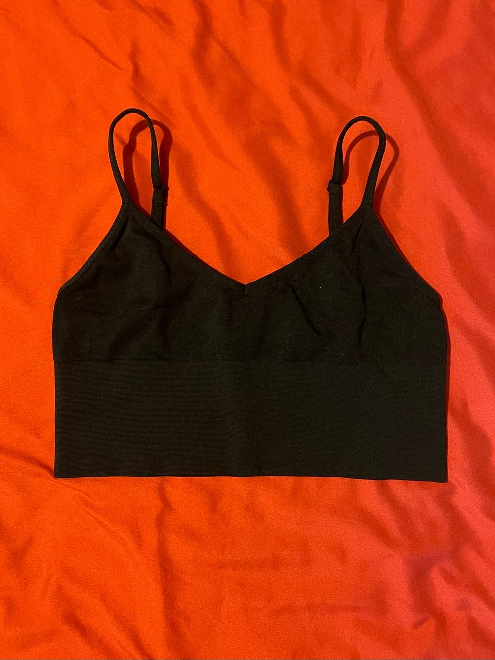 Black Seamless Bralette with Adjustable Straps